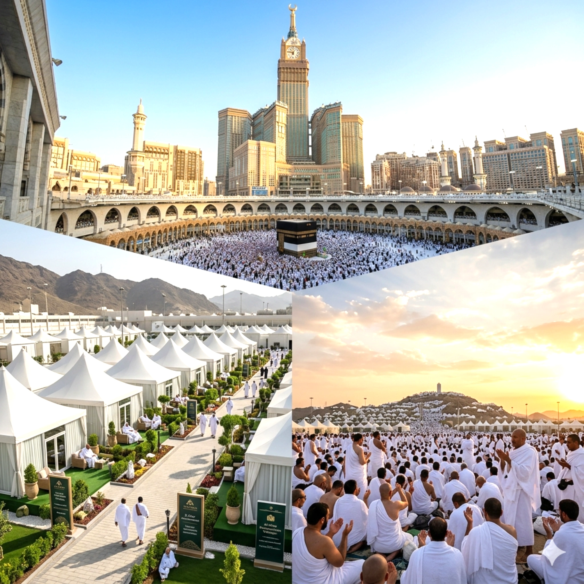 Pilgrims near the Holy Kaaba during Hajj