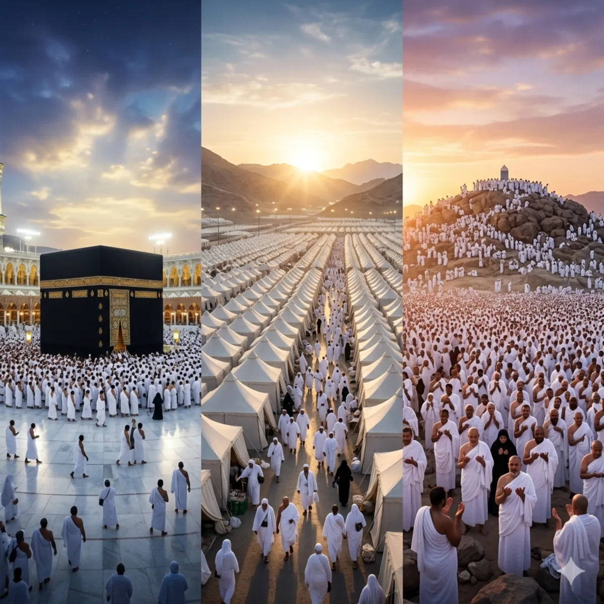 Pilgrims during the Hajj journey